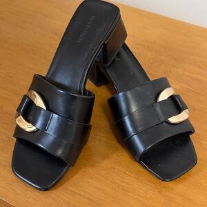 Black Mules Nordstrom Black Leather Block Heel Mules 7.5